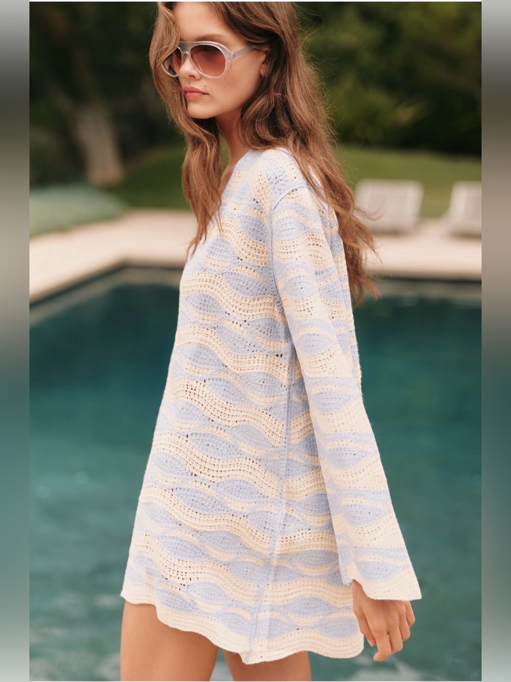 Celandine Printed Crochet Mini Tunic
